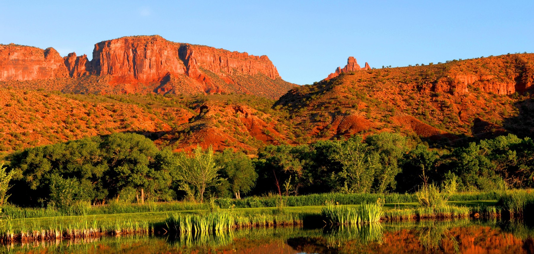 Colorado-ColoradoCVB-RegionGrandJunction-6730-AA-(Palisade-East-Profile-Relected-on-West-Creek-Ranch-Pond)