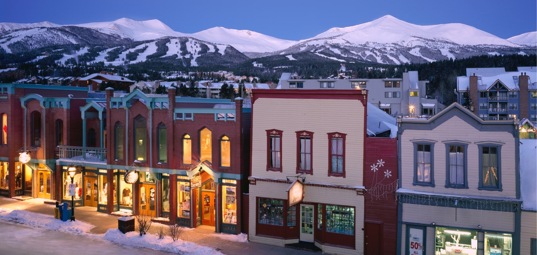 Breckenridge Main Street in winter.
