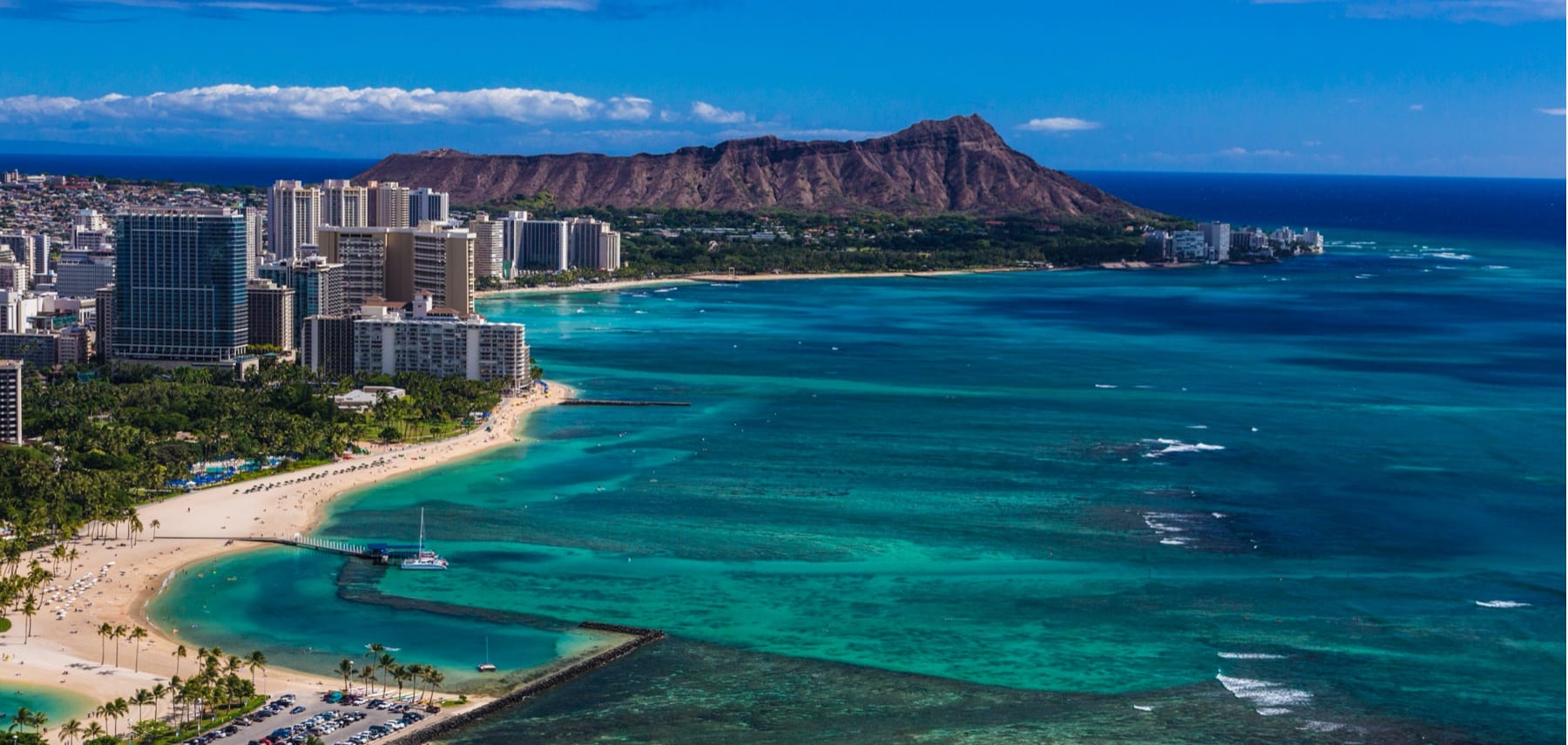 Iconic shot of Waikiki and Leahi
